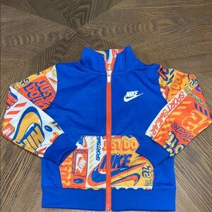 Nike Kids Blue and Orange Graphic Jacket